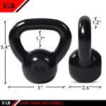 5 LB Cast Iron Kettlebell Weights by JFIT