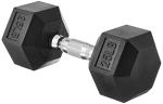 25 Pound Rubber Hex Dumbbell - Black