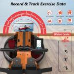 Wooden Water Rowing Machine with Bluetooth Monitor