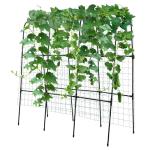 PKBD Tall Garden Arch Trellis for Climbing Plants Outdoor, 4 ft Tall Polyethylene-Coated Stainless Steel Garden Arch for Climbing Vine Vegetable/Fruit/Flower, Cucumber Trellis for Raised Bed, Black