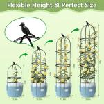 Obelisk Trellis for Garden Plants Climbing: 6ft Rustproof Metal Pipe with Plastic Coated - Potted Plant Climber Support for Outdoor Indoor Grape Vines Vegetable Fruits Flowers (1PC)