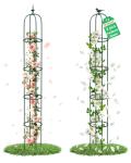 Garden Trellis for Climbing Plants, Rustproof Metal Pipe with Heavy Duty Plastic Coated, Garden Outdoor Indoor Potted Plant Support, Obelisk Garden Trellis for Climbing Vine