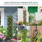 WellSign Garden Obelisk Trellis for Climbing Plants Outdoor, 6.6ft Tall Rustproof Coated Metal Plant Support with Garden Twist Tie for Tomato Cucumber Ivy Vines Rose Potted Plant Trellis 1 Pack