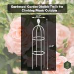 GardenPal Rustproof Metal Pipe Garden Obelisk Trellis, Tomato Cage and Plant Support for Climbing Plants, Potted Tall Plant Stakes for Vine Vegetable Flower Support Outdoor Indoor - 1 Pack