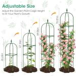 2 Pack Garden Obelisk Trellis for Climbing Plants, 71" Metal Rustproof Plant Support Rose Trellis, Tower Potted Cages for Flowers Fruits Vegetable Vines Indoor & Outdoor, Green(4 Tiers)