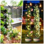 Tower Obelisk Garden Trellis for Climbing Plant，6.2FT/74.4" Rustproof Metal Potted Plant Climbing Support for Indoor Outdoor Flowers Vegetable Fruits Vines Support （1pcs）