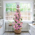 Alisisfores 4 FT Obelisk Trellis for Climbing Plants,Garden Trellis with Extra Thickened Plastic-Coated Metal Pipes, Outdoor & Indoor Garden Support for Potted Plants, Black