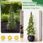 Obelisk Trellis for Climbing Plants, 6 FT Garden Trellises with 16mm Thickened Plastic-Coated Metal Pipes, Trellis for Climbing Potted Plant Vine Flower Rose Vegetable Tomato Cucumber Outdoor Indoor