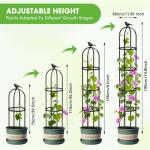 2026 Updated Garden Obelisk Trellis for Climbing Plants Outdoor, 6.3 FT Tomato Cage, Rose, Flowers, Grape, Pea, Cucumber Trellis, Rustproof Plastic Coated Metal Plant Support Trellis for Potted Plants