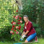 Lalahoni Garden Trellis for Climbing Plants, 5.6 feet Tall Garden Obelisk Trellis Climbing Plant Outdoor Support Potted Vine Flower Rose Vegetable Cucumber Trellis Raised Bed, Lightweight, 2 Pack