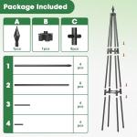 Obelisk Trellis for Climbing Plants, 4 FT Garden Trellises with 16mm Thickened Plastic-Coated Metal Pipes, Trellis for Climbing Potted Plant Vine Flower Rose Vegetable Tomato Cucumber Outdoor Indoor