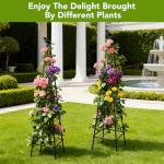 2 Pack Garden Trellis for Climbing Plants Outdoors, 70inch Tower Obelisk Trellis for Potted Climbing Plants, Plant Support for Potted Flowers, Roses, Tomatoes, Cucumbers & Vegetables