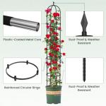 Garden Obelisk Trellis for Climbing Plants - 6.7FT Tall Weather-Resistant Rustproof Metal Plant Flower Support for Roses, Clematis, Tomatoes & Vines, Indoor/Outdoor Use, 11.8”D (2 Pack)
