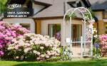 VINGLI PVC Garden Arbor with Gate for Climbing Plants