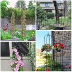 Tower Obelisk Garden Trellis for Climbing Plant，6.2FT/74.4" Rustproof Metal Potted Plant Climbing Support for Indoor Outdoor Flowers Vegetable Fruits Vines Support （1pcs）