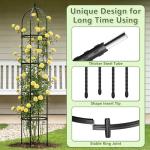 Obelisk Trellis for Garden Plants Climbing: 6ft Rustproof Metal Pipe with Plastic Coated - Potted Plant Climber Support for Outdoor Indoor Grape Vines Vegetable Fruits Flowers (1PC)