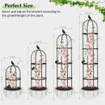 Obelisk Trellis for Climbing Plants Outdoor, 6.2 FT Plant Support for Tomato, Rose, Flowers, Grape, Pea, Cucumber, Rustproof Plastic Coated Metal Plant Tower for Potted Plants - 1PC Garden Trellis
