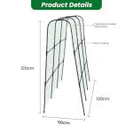 PKBD Tall Garden Arch Trellis for Climbing Plants Outdoor, 4 ft Tall Polyethylene-Coated Stainless Steel Garden Arch for Climbing Vine Vegetable/Fruit/Flower, Cucumber Trellis for Raised Bed, Black