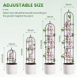 Garden Obelisk Trellis for Climbing Plants - 6.7FT Tall Weather-Resistant Rustproof Metal Plant Flower Support for Roses, Clematis, Tomatoes & Vines, Indoor/Outdoor Use, 11.8”D (2 Pack)