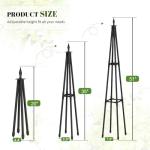 Alisisfores 4 FT Obelisk Trellis for Climbing Plants,Garden Trellis with Extra Thickened Plastic-Coated Metal Pipes, Outdoor & Indoor Garden Support for Potted Plants, Black