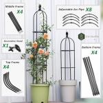 GardenPal Rustproof Metal Pipe Garden Obelisk Trellis, Tomato Cage and Plant Support for Climbing Plants, Potted Tall Plant Stakes for Vine Vegetable Flower Support Outdoor Indoor - 1 Pack