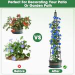 Obelisk Trellis for Climbing Plants, 6 FT Garden Trellises with 16mm Thickened Plastic-Coated Metal Pipes, Trellis for Climbing Potted Plant Vine Flower Rose Vegetable Tomato Cucumber Outdoor Indoor