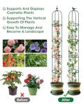 Garden Trellis for Climbing Plants, Rustproof Metal Pipe with Heavy Duty Plastic Coated, Garden Outdoor Indoor Potted Plant Support, Obelisk Garden Trellis for Climbing Vine