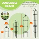 Jesosia Obelisk Trellis for Climbing Plants Outdoor - Heavy Duty Plastic Coated Steel Core Garden Arch Metal Trellis - Rustproof Tomato Cage Vertical Plant Support for Vines Vegetables Flowers Indoor
