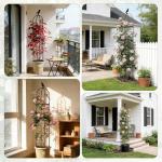 6ft Garden Obelisk Trellis for Climbing Plants-Rustproof Metal Pipe with Heavy Duty Plastic Coated, Garden Outdoor Indoor Potted Plant Support for Clematis Vine Jasmine Support （Black）