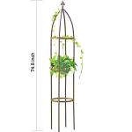 100% Metal Obelisk Garden Trellis 6.3 Feet Tall Sturdy Plant Support for Climbing Vines and Flowers Stands,1pc Upgrade (Bronze, Large)