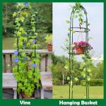 Tower Obelisk Garden Trellis 100% Metal 6.3 Feet Tall Plant Support for Climbing Vines and Flowers Stands,Black Green Lightweight Plant Tower