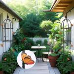 WellSign Garden Obelisk Trellis for Climbing Plants Outdoor, 6.6ft Tall Rustproof Coated Metal Plant Support with Garden Twist Tie for Tomato Cucumber Ivy Vines Rose Potted Plant Trellis 1 Pack