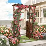 VINGLI 85in Wooden Arbor for Garden and Weddings