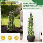 Obelisk Trellis for Climbing Plants, 4 FT Garden Trellises with 16mm Thickened Plastic-Coated Metal Pipes, Trellis for Climbing Potted Plant Vine Flower Rose Vegetable Tomato Cucumber Outdoor Indoor