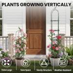 Garden Obelisk Trellis for Climbing Plants Outdoor, 4 FT Garden Trellis Plastic Coated Metal Plant Support for Indoor Outdoor, Tall Decorative Trellis for Roses, Flowers, Vines, Potted Plants