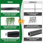 PKBD Tall Garden Arch Trellis for Climbing Plants Outdoor, 4 ft Tall Polyethylene-Coated Stainless Steel Garden Arch for Climbing Vine Vegetable/Fruit/Flower, Cucumber Trellis for Raised Bed, Black