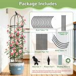 Obelisk Trellis for Garden Plants Climbing: 6ft Rustproof Metal Pipe with Plastic Coated - Potted Plant Climber Support for Outdoor Indoor Grape Vines Vegetable Fruits Flowers (1PC)