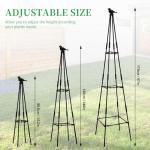 Lalahoni Garden Trellis for Climbing Plants, 67inch Tall Garden Obelisk Trellis for Climbing Potted Plant Outdoor Support Vine Flower Rose Vegetable Tomato Cucumber Trellis, Lightweight, 2 Pack