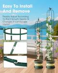 Garden Trellis for Climbing Plants, Rustproof Metal Pipe with Heavy Duty Plastic Coated, Garden Outdoor Indoor Potted Plant Support, Obelisk Garden Trellis for Climbing Vine