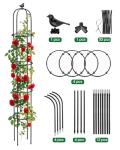 6.2ft Garden Obelisk Trellis for Climbing Plants Rustproof Metal Pipe with Heavy Duty Plastic Coated Garden Outdoor Indoor Potted Plant Support for Clematis Vine Jasmine Support