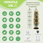 Jesosia Obelisk Trellis for Climbing Plants Outdoor - Heavy Duty Plastic Coated Steel Core Garden Arch Metal Trellis - Rustproof Tomato Cage Vertical Plant Support for Vines Vegetables Flowers Indoor