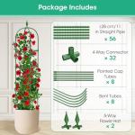 2 Pack Garden Obelisk Trellis for Climbing Plants, 71" Metal Rustproof Plant Support Rose Trellis, Tower Potted Cages for Flowers Fruits Vegetable Vines Indoor & Outdoor, Green(4 Tiers)