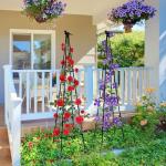 Lalahoni Garden Trellis for Climbing Plants, 67inch Tall Garden Obelisk Trellis for Climbing Potted Plant Outdoor Support Vine Flower Rose Vegetable Tomato Cucumber Trellis, Lightweight, 2 Pack