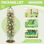 Jesosia Obelisk Trellis for Climbing Plants Outdoor - Heavy Duty Plastic Coated Steel Core Garden Arch Metal Trellis - Rustproof Tomato Cage Vertical Plant Support for Vines Vegetables Flowers Indoor