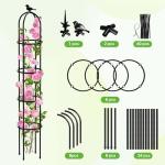 2026 Updated Garden Obelisk Trellis for Climbing Plants Outdoor, 6.3 FT Tomato Cage, Rose, Flowers, Grape, Pea, Cucumber Trellis, Rustproof Plastic Coated Metal Plant Support Trellis for Potted Plants