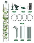 Garden Trellis for Climbing Plants, Rustproof Metal Pipe with Heavy Duty Plastic Coated, Garden Outdoor Indoor Potted Plant Support, Obelisk Garden Trellis for Climbing Vine