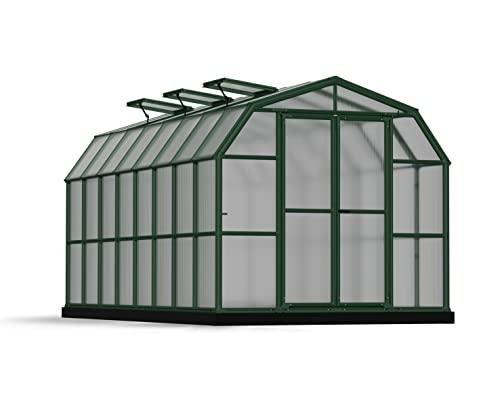 Palram - Canopia Rion Grand Gardener 2 | 8 Ft. x 16 Ft. Greenhouse, Large Clear Twin Wall Polycarbonate Heavy Duty Green House DIY Kit for Garden, Plants, Walk-In for Outdoors with Window Vent (Green)