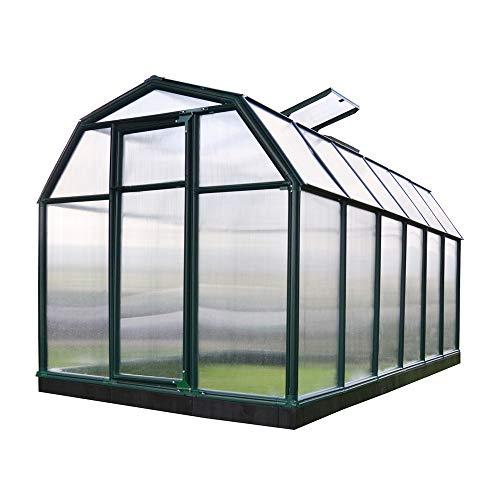 Palram - Canopia Rion EcoGrow 2 | 6 Ft. x 12 Ft. Greenhouse, Large Twin Wall Polycarbonate Heavy Duty Green House DIY Kit for Garden, Yard, Plants, Walk-in for Outdoors with Window Vent (Green)