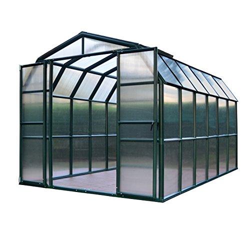 Palram - Canopia Rion Grand Gardener 2 | 8 Ft. x 12 Ft. Greenhouse, Large Clear Twin Wall Polycarbonate Heavy Duty Green House DIY Kit for Garden, Plants, Walk-In for Outdoors with Window Vent (Green)