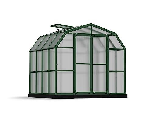 Palram - Canopia Rion Grand Gardener 2 | 8 Ft. x 8 Ft. Greenhouse, Large Clear Twin Wall Polycarbonate Heavy Duty Green House DIY Kit for Garden, Plants, Walk-in for Outdoors with Window Vent (Green)